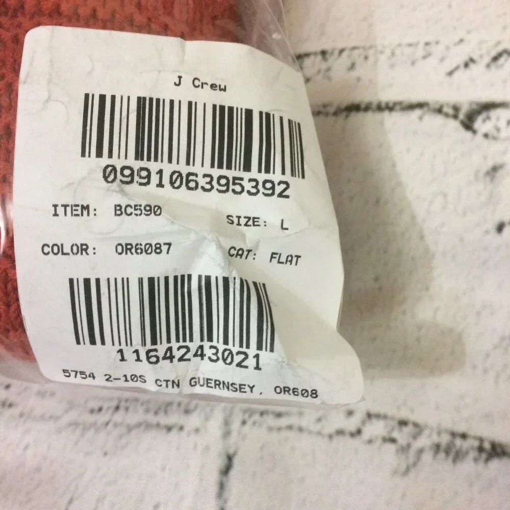 J. Crew Cotton sweater in combination guernsey stitch L